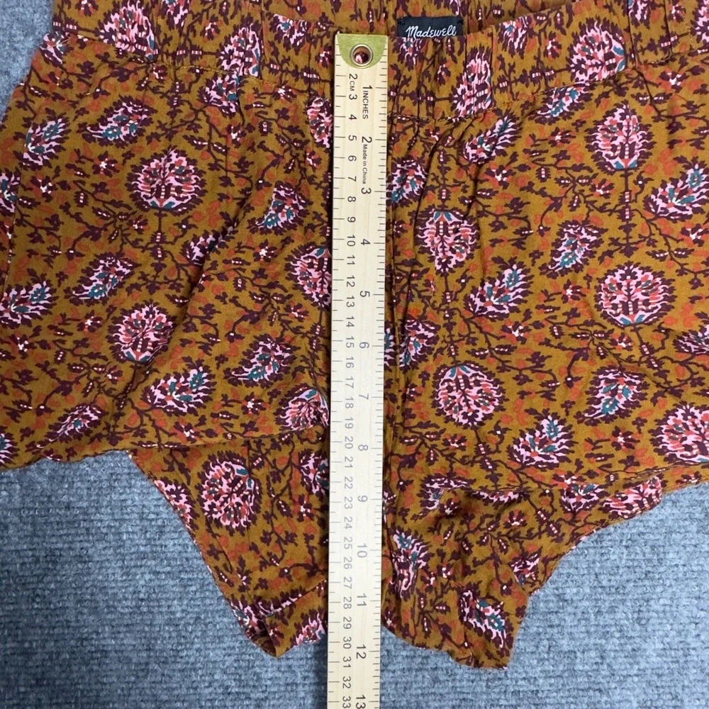 Madewell Shorts Women S Brown Paisley Floral Elastic Waist Boho Coastal Festival